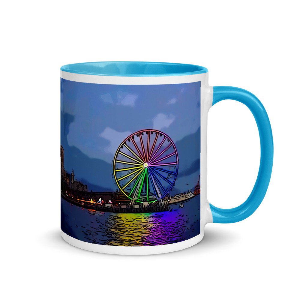 Seattle Big Wheel Mug #ceramicmug #printedmug #mugs #coffeemug #multicolormug #ceramiccoffeemug etsy.me/3uV11N5