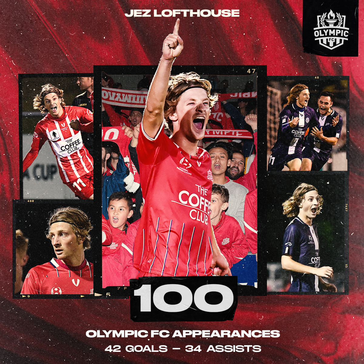 Olympic_FC's tweet photo. Our newest centurion 🙌 

Congrats, Jez Lofthouse 💯

#NPLQLD #FFACup https://t.co/JAbeTzFU2t