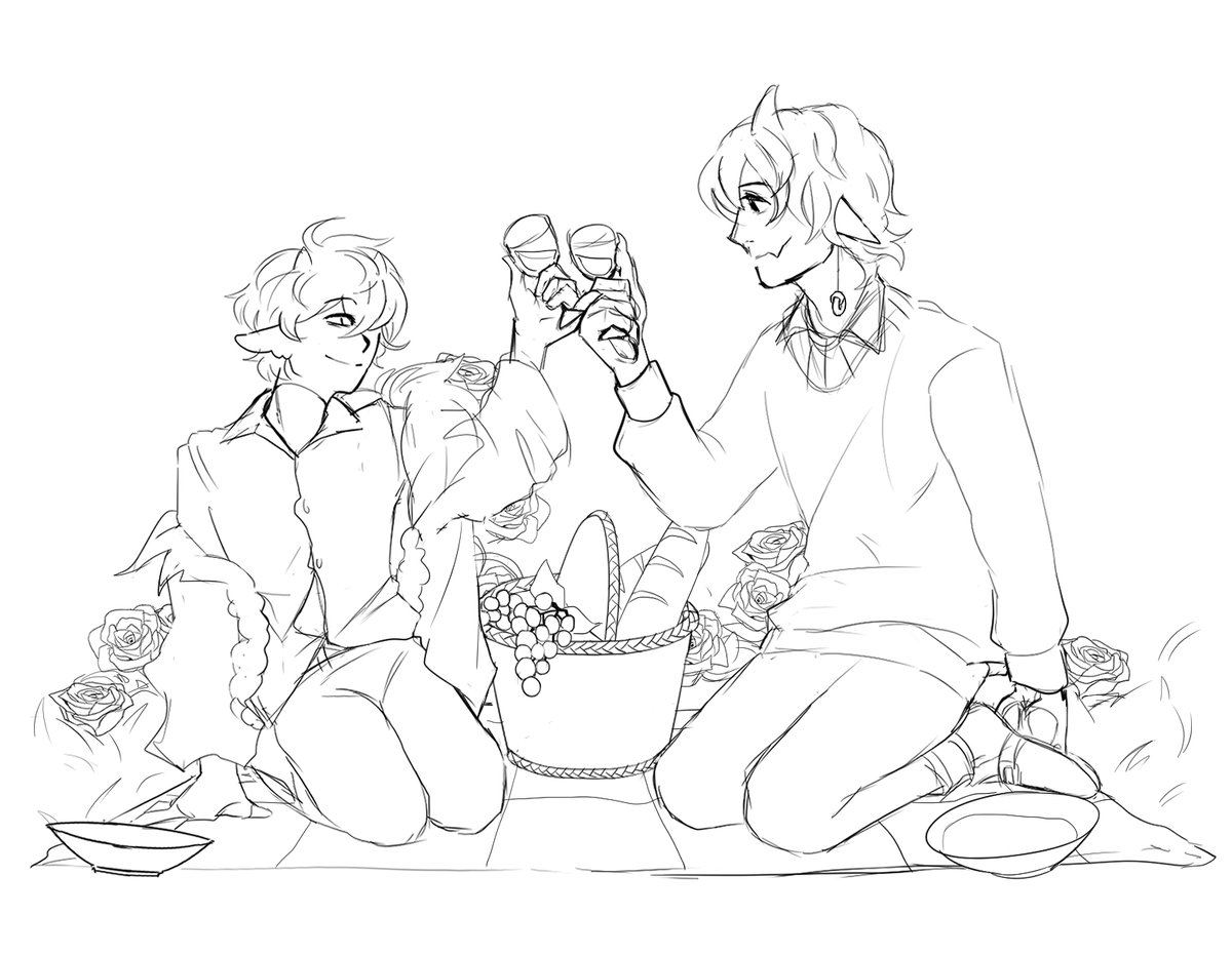 Would I complete my wips instead of starting more drawings? no. Anyway here is beeduo picnic 