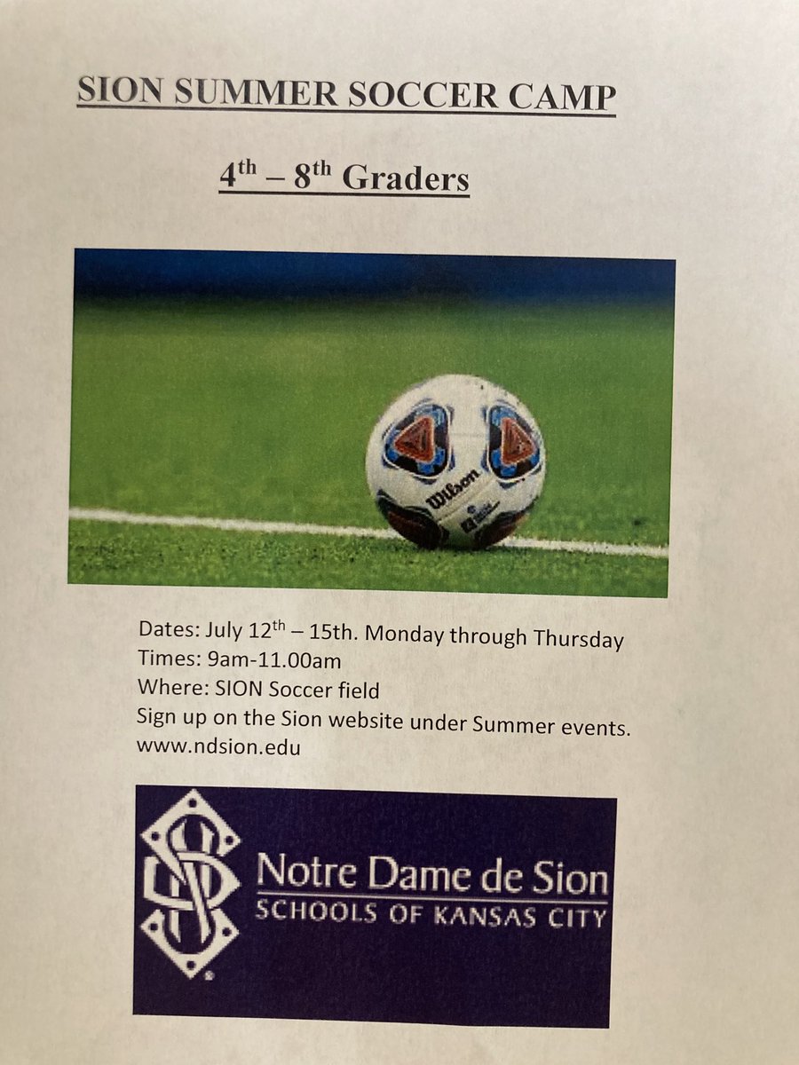 SION Summer Camp 4th- 8th graders🟣⚽️🟣⚽️