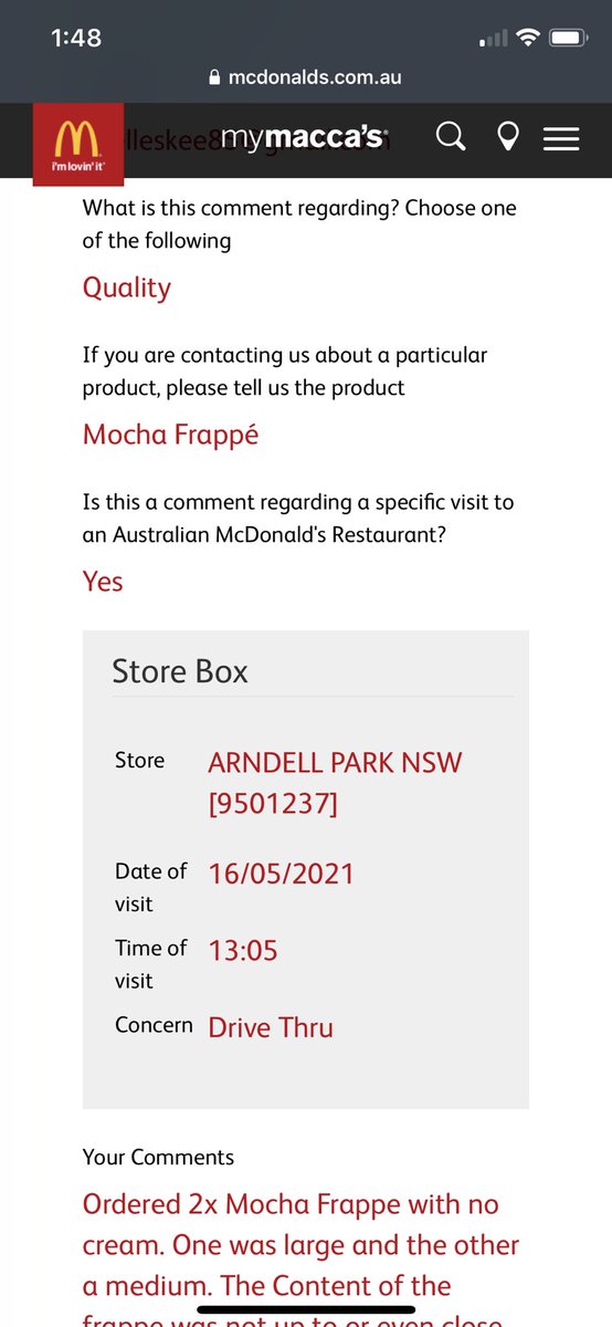 chelleskee85's tweet photo. @maccas Done. Appreciate the quick acknowledgement https://t.co/UyhpRa3bw1