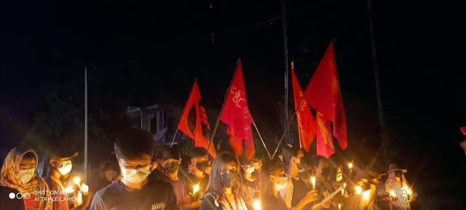 Residents in Thayatnakwa village in Thatyet Chaung township, #Dawei district, Tanintharyi Region took to the streets in a pre-dawn march against the regime on Sunday. (Photo: CJ)
#WhatsHappeningInMyanmar