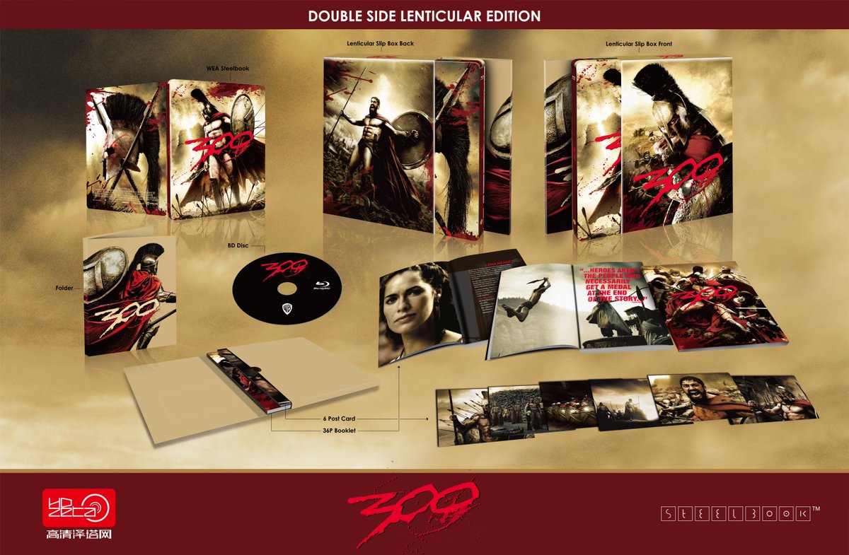 HDzeta's tweet photo. 300 HDzeta Exclusive steelbook Beauty shot.
Doubleside Lenticular and Full Slipbox edition. https://t.co/bQZ5wY56an