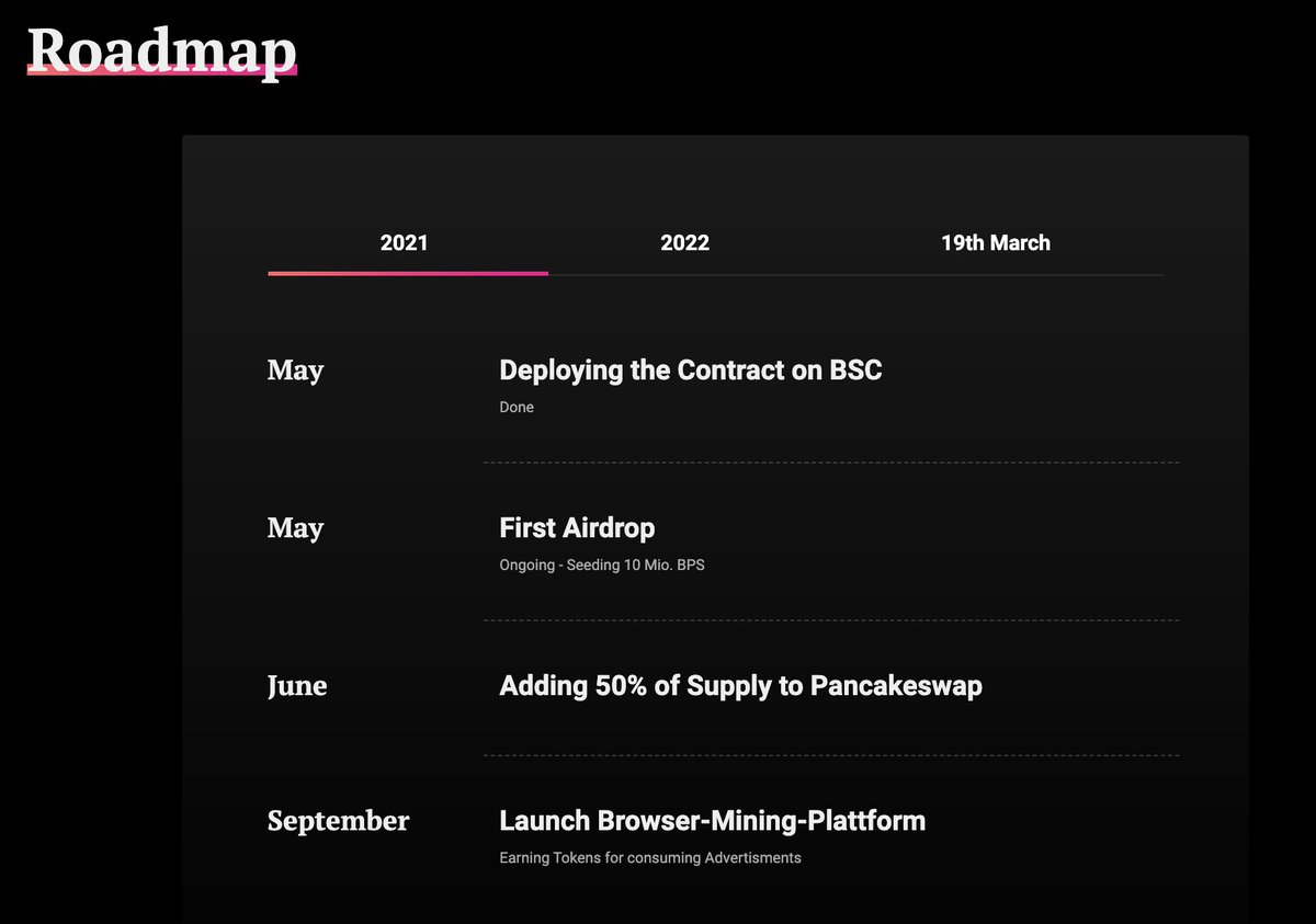 BypassToken's tweet image. Finalizing the Website and Airdrop-Form today. We are thrilled to share our Mission with you and get you all on board! 

Feel free to have a sneak preview into our Roadmap for this year!