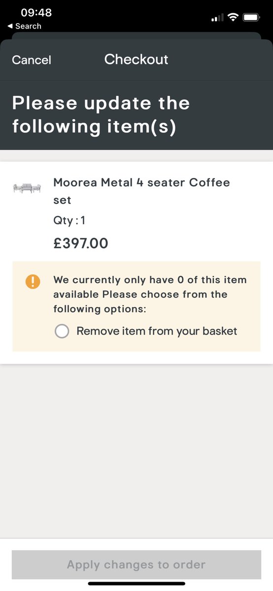 Acsheepy's tweet photo. @BandQ @bandq_help constantly says in stock under home delivery (fe hours) but then get the message 0 available at checkout! Please help! https://t.co/GMCftKpUFe