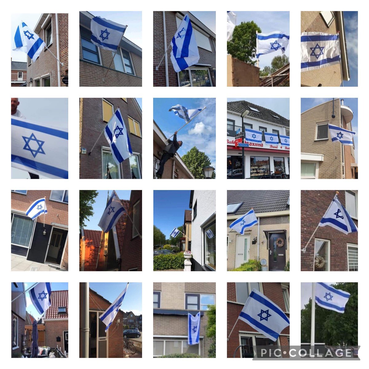 #IStandWithIsrael een kleine greep van wat huizen op #Urk 🇮🇱 <a href="/JoopSoesan/">Joop Soesan 🇮🇱🇳🇱</a> #SupportIsrael
