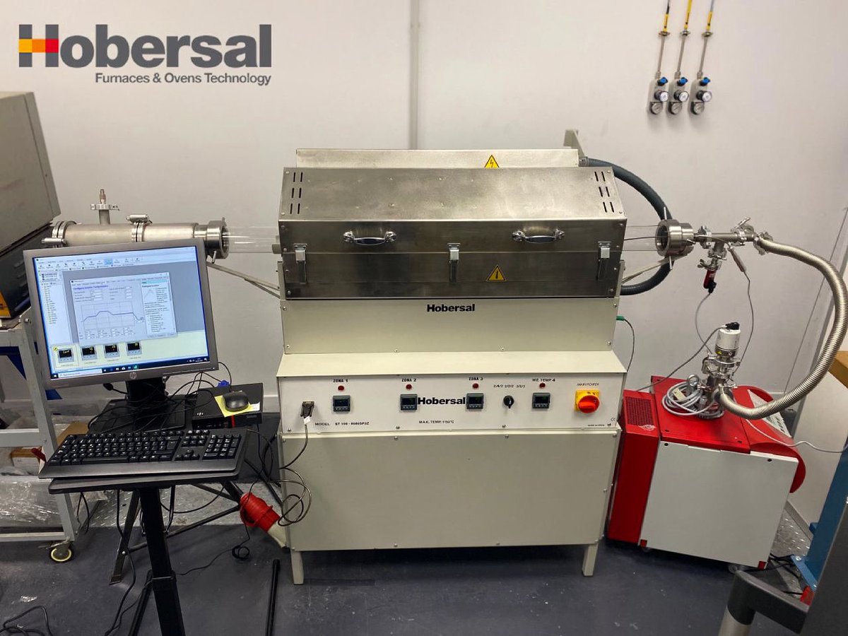 hobersal's tweet photo. Spit tube furnace by #Hobersal
Model: ST1008080SP 3Z
Max. Temperature 1150ºC
3 independente heated zones
Quartz tube: Ø80mm x1200mm
Vacuum flanges (End seals )Ø80 up to x10-5
#tubefurnace #splittubefurnace #vacuum #controlledatmosphere #heating #heatingtechnology https://t.co/sjWsJJMqa4