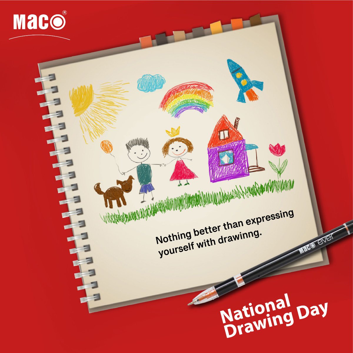 MacoPens's tweet photo. This National Drawing Day, express yourself with drawing.

#macopens #NationalDrawingDay #drawing #express https://t.co/35ITkTB3V2