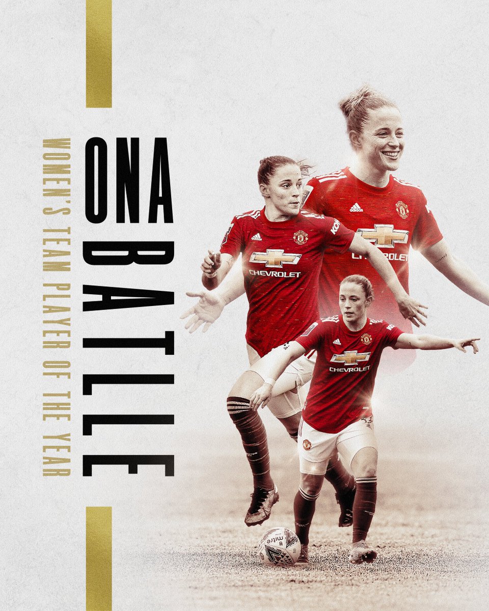 ManUtdWomen's tweet photo. 🔴 Capping off a fantastic first season as a Red...

🥁 𝗜𝗻𝘁𝗿𝗼𝗱𝘂𝗰𝗶𝗻𝗴 𝗼𝘂𝗿 𝟮𝟬𝟮𝟬/𝟮𝟭 𝗣𝗹𝗮𝘆𝗲𝗿 𝗼𝗳 𝘁𝗵𝗲 𝗬𝗲𝗮𝗿: @OnaBatlle 🏆

#MUWomen https://t.co/l17oOPLtAk