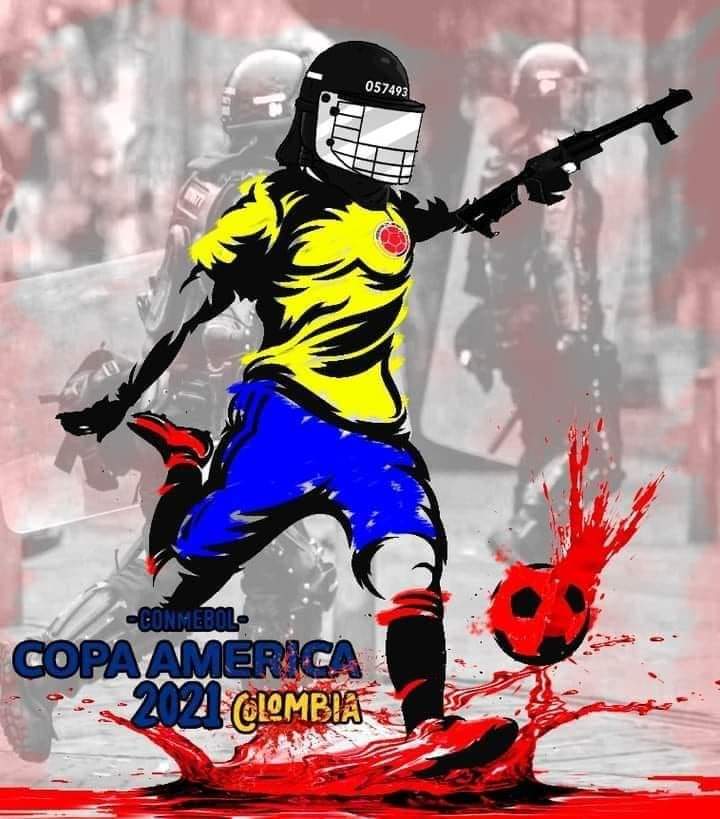 EnMasacre's tweet photo. Por falta de garantías Colombia deberá entregar la sede de la Copa América a Chile.

¡PRIMERO EL PUEBLO, VIVA EL PARO NACIONAL!
✊🏻🇨🇴🔥 #Chile #Brazil #ColombiaEnAlertaRoja #Ecuador #Peru #ElSalvador #Uruguay #paraguay #mexico https://t.co/8LXt5QefLM