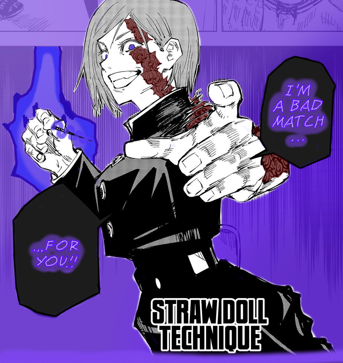 itsrunebro's tweet photo. Thought to make an account on here for more people to see my very shitty art 
See look, shitty edit :)
#JujustuKaisen https://t.co/y260u40sG9