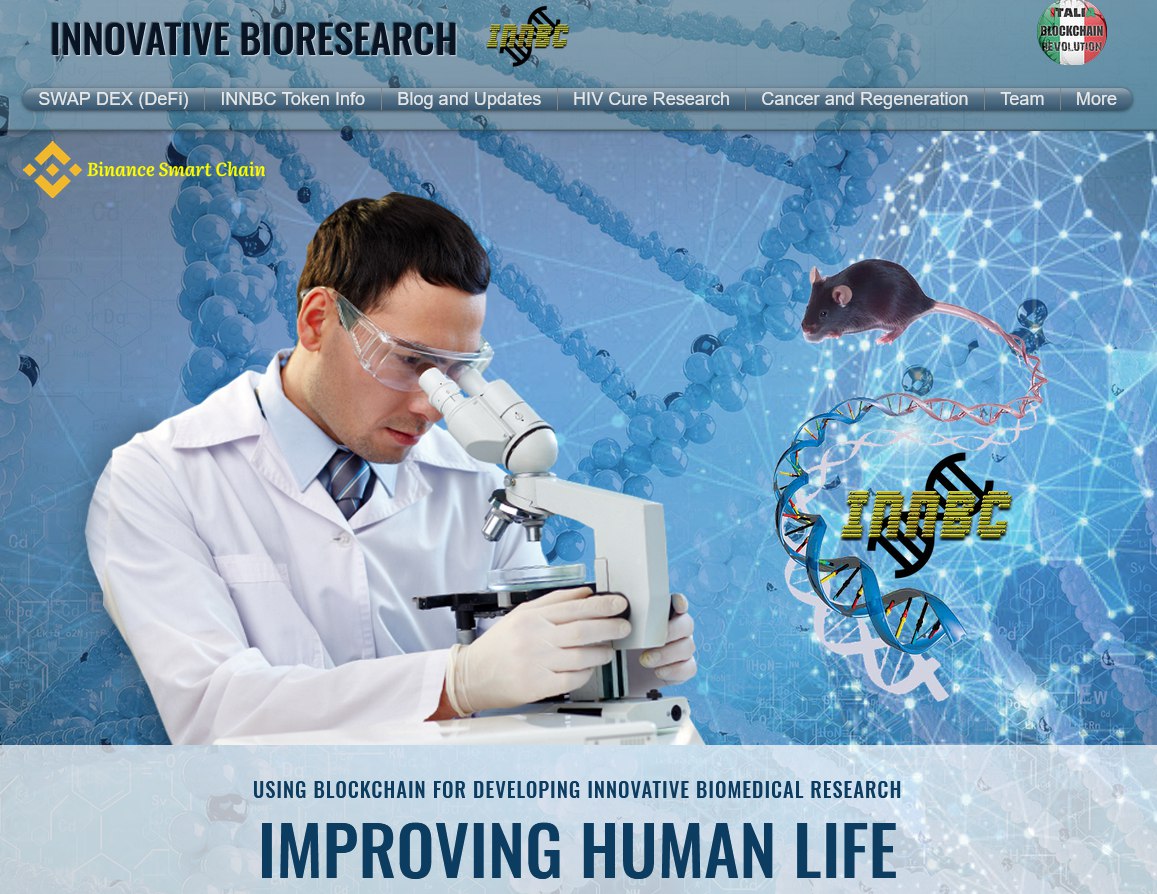 TOKEN INNBC TOKEN INOVADOR NO MERCADO DE CRIPTOATIVOS,ÚNICO TOKEN QUE SE PREOCULPA COM VIDA,ESSE TOKEN ESTA EM BUSCA DA CURA DO CÂNCER HIV E DA COVID 19 NO MUNDO,DESENVOLVIDO POR JONATHAN FIOR E TODA SUA EQUIPE NA ITALIA ONDE ESTA LOCALIZADA A SEDE INNBC