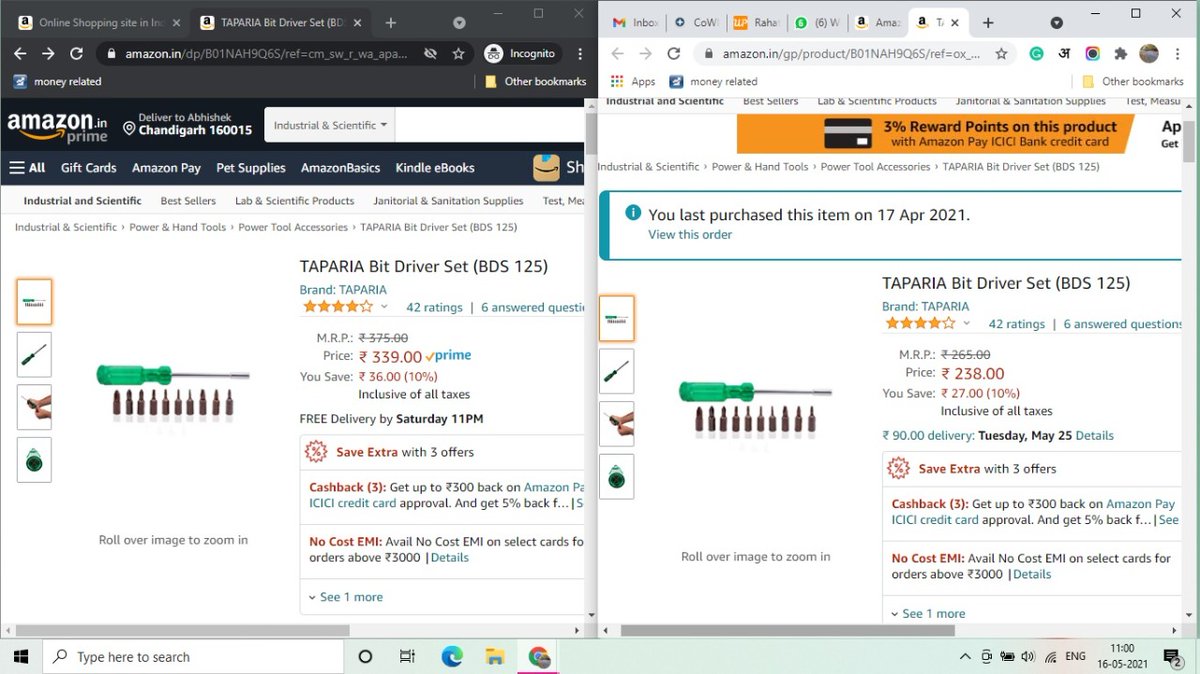 ck8132's tweet image. @amazon @amazonIN @AmazonUK  what is the benefit of taking prime membership for last 3yr, if i get the item on high prize and no banifit of free delivery.
Norml user (238+90 delivery=328Rs)
Prime user(Rs339), good going amazon #fraud_amazon stp faking the ppls  #boycott_Amazon