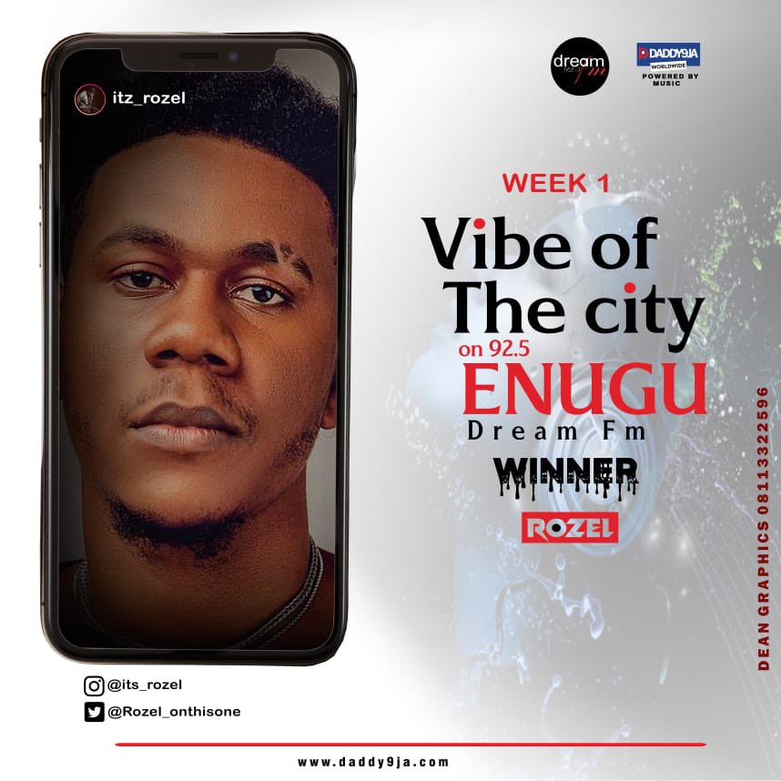 Daddy9ja's tweet photo. Vibe of the city title winner 🏆 
                Week 1
       @Rozel_onthisone 

Rozel's Rip Obi Boy was the sweetest vibe, week 1.

#vibeofthecity 
#daddy9jateam https://t.co/VCtY1eWdiE