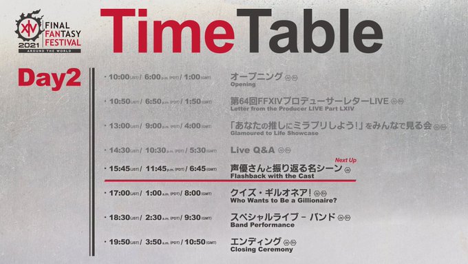2日目 声優さんと振り返る名シーン 出演者 Ff14 内田雄馬さん 水晶公 Kennさん ウリエンジェ ウェッジ 高橋広樹さん エメトセルク 2日目 声優さんと振り返る名シーン 出演者 Ff14 内田雄馬さん 水晶公 Kennさん ウリエンジェ ウェッジ 高橋広樹さん エメトセルク