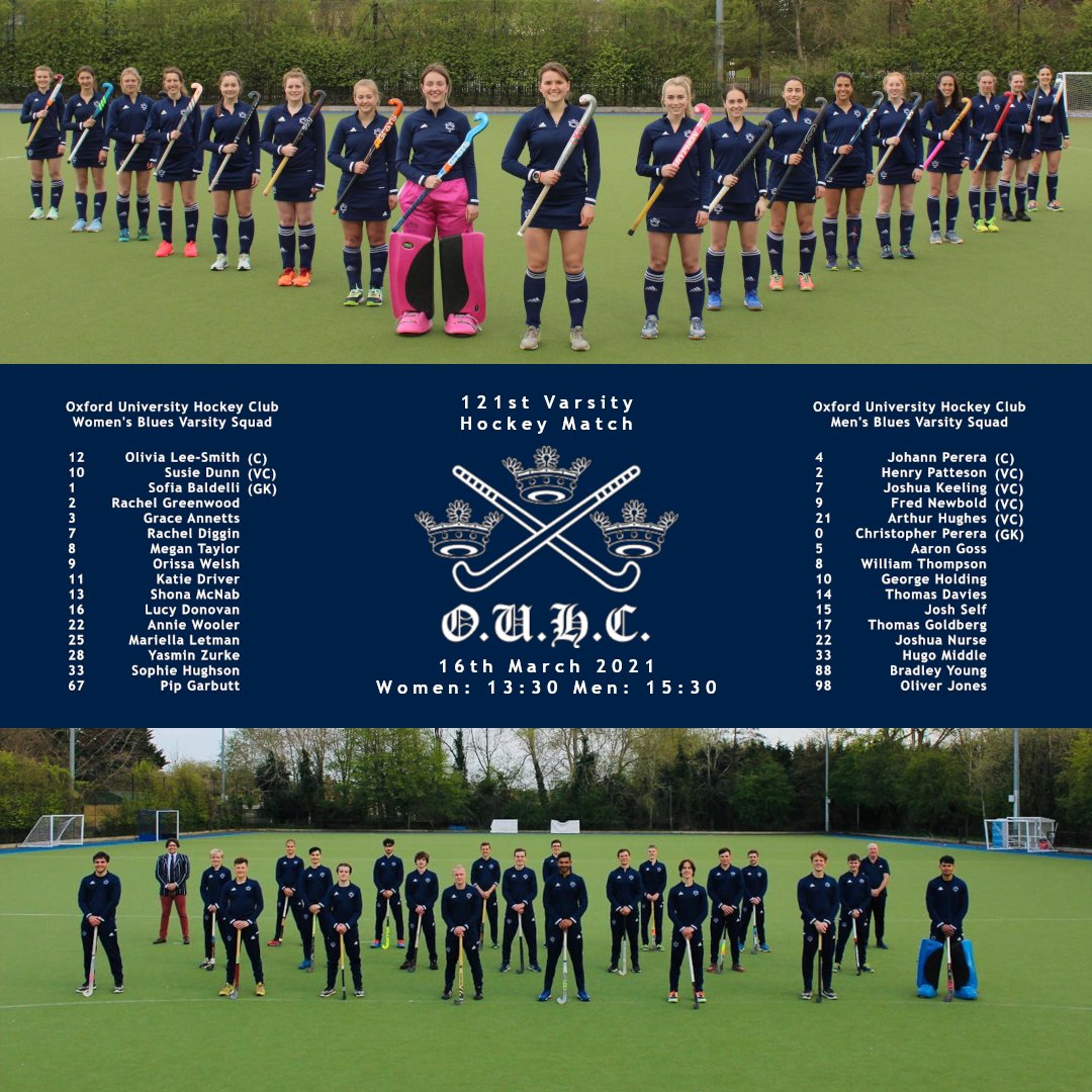 The day is finally here...
Blues' Varsity at <a href="/SouthgateHC/">Southgate Hockey Club</a> today.
Best of luck to both our teams... time to shoe some Tabs!
Here's a reminder of the squads and pushback times ⬇️ <a href="/CamUniHC/">CUHC</a> <a href="/varsityhockey/">Varsity Hockey</a>