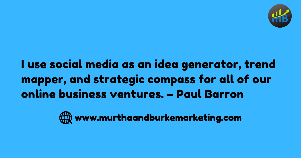 MBmedia_'s tweet photo. I use social media as an idea generator, trend mapper, and strategic compass for all of our online business ventures. – Paul Barron
#MBMarketing #MBAdvertising #murthaburke #socialmediamarketing #soialmedia #facebookmarketing #instagrammarketing #twittermarketing #blockchain https://t.co/p1lIr55DTF