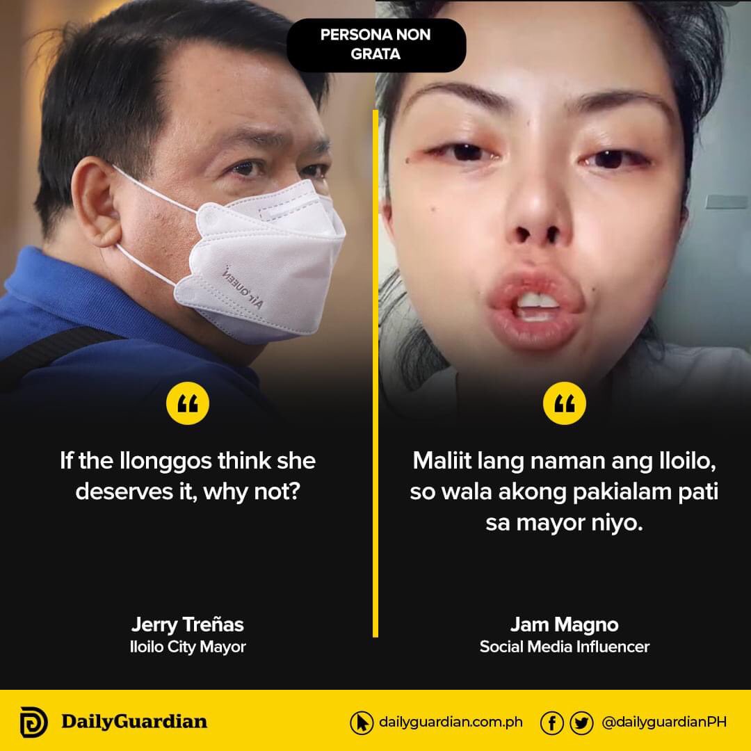 Retweet if you think Jam Magno should be declared persona non grata by the city of Iloilo.