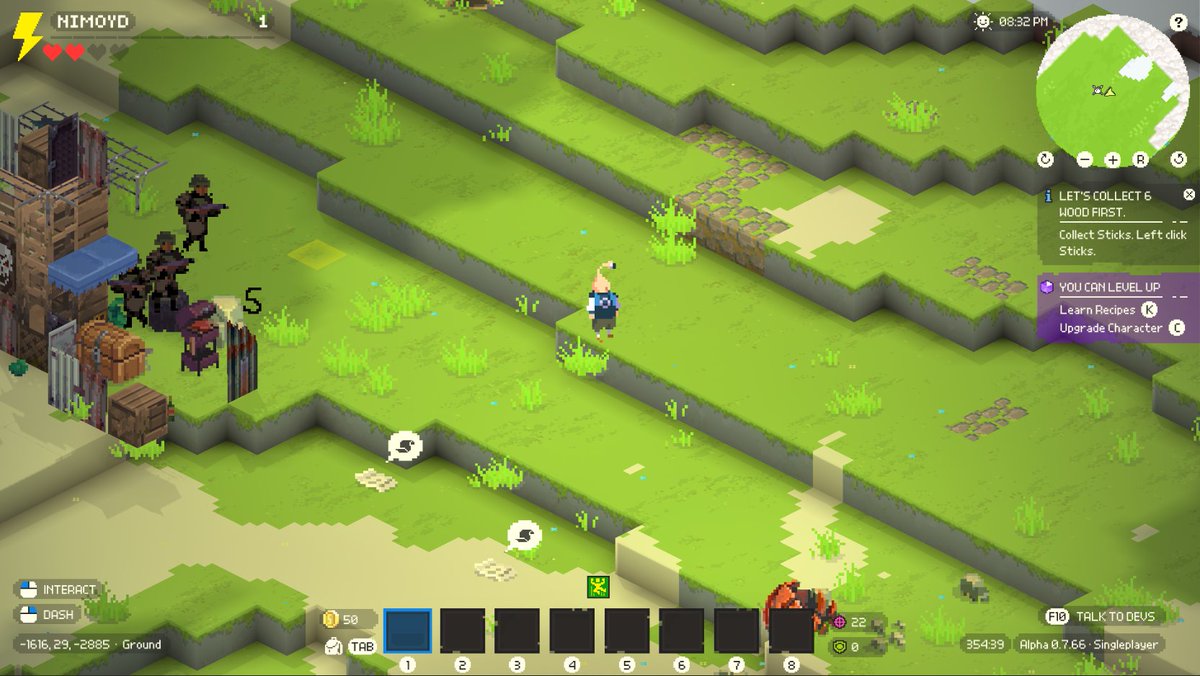 nimoydgame's tweet image. new devlog next week 😌😌 so today just showing how big our voxel world is. first screenshot is next to a raiders camp. second is world map, same location. third is clouds off. last is zoomed out but with borders (yep, you can claim territory too) #screenshotsaturday #indiedev