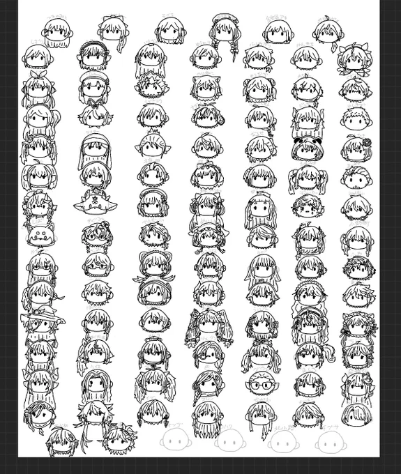 取り敢えず途中経過。あと4人で線画は完成するけど、この後にまだ色塗りが残ってる_(›'ω`‹ 」∠)_ 