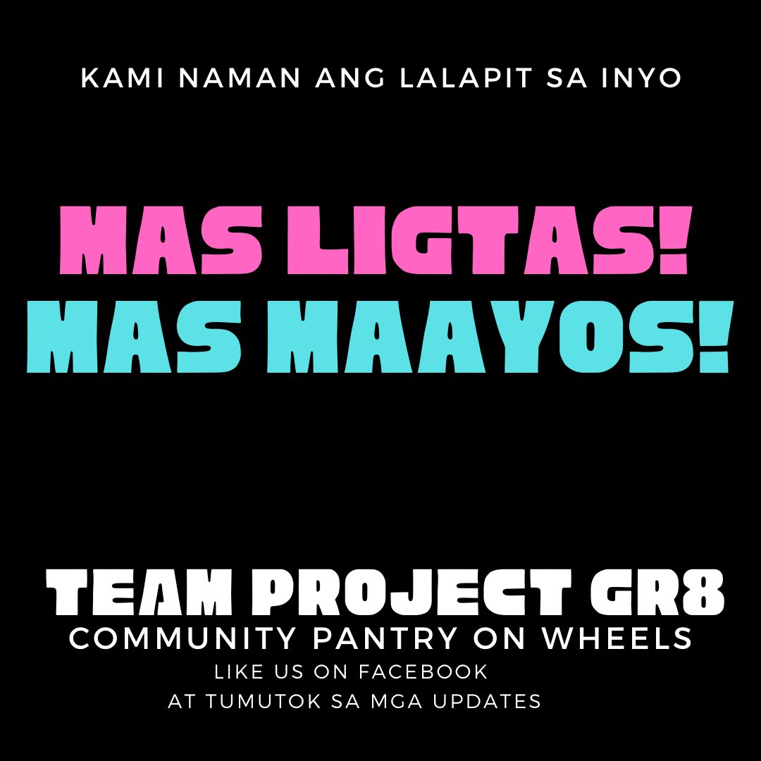 mykapalaran's tweet image. Mas maayos!
Mas ligtas!

Gugulong na ang tulong hatid ng #TeamProjectGr8 Community Pantry. ❤️