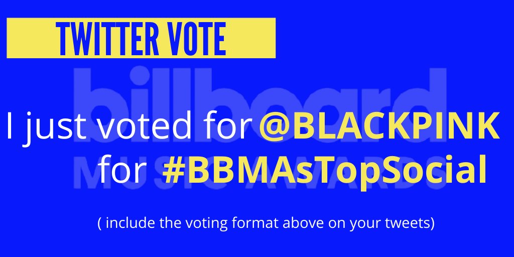 Baambaam19992's tweet photo. 📥 | #BBMAs2021 | روز جدید 🕐

📣 بلینکز از الان به بعد یه روز جدید در آمریکاست ، این یعنی میتونید رای دادن برای بیلبورد رو دوباره شروع کنید

هر روز = 10 رای با هر اکانت
‼️آن تگ کردن فراموش نشه‼️

I just voted for @BLACKPINK for #BBMAsTopSocial (ONE) https://t.co/IgTpZLWz5M