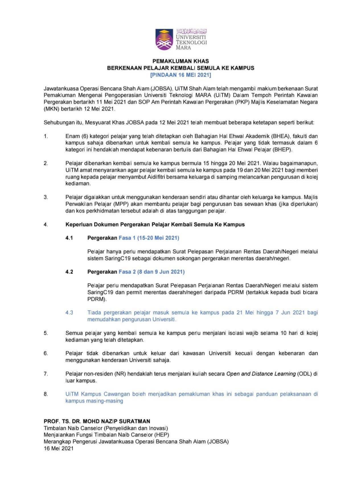 Smf Fakulti Sains Gunaan On Twitter Pelajar Yang Pulang Ke Kampus Hendaklah Mengisi Borang Di Saring C Https T Co U9q6rfcuhj Pelajar Yang Boleh Mencetak Surat Daripada Saring C Boleh Membuat Pendaftaran Kolej Bermula 16