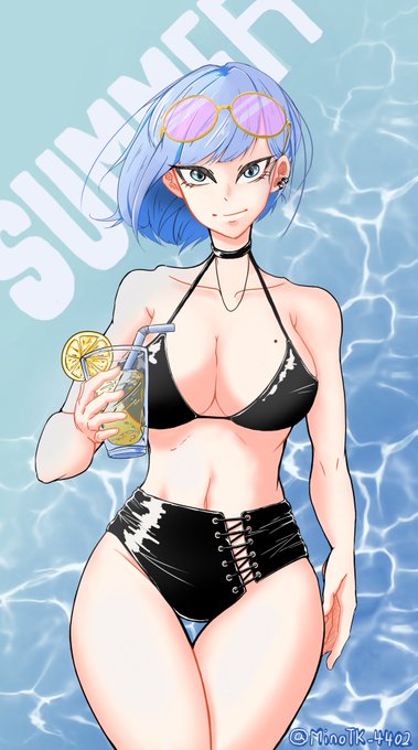 水着美女のtwitterイラスト検索結果 古い順