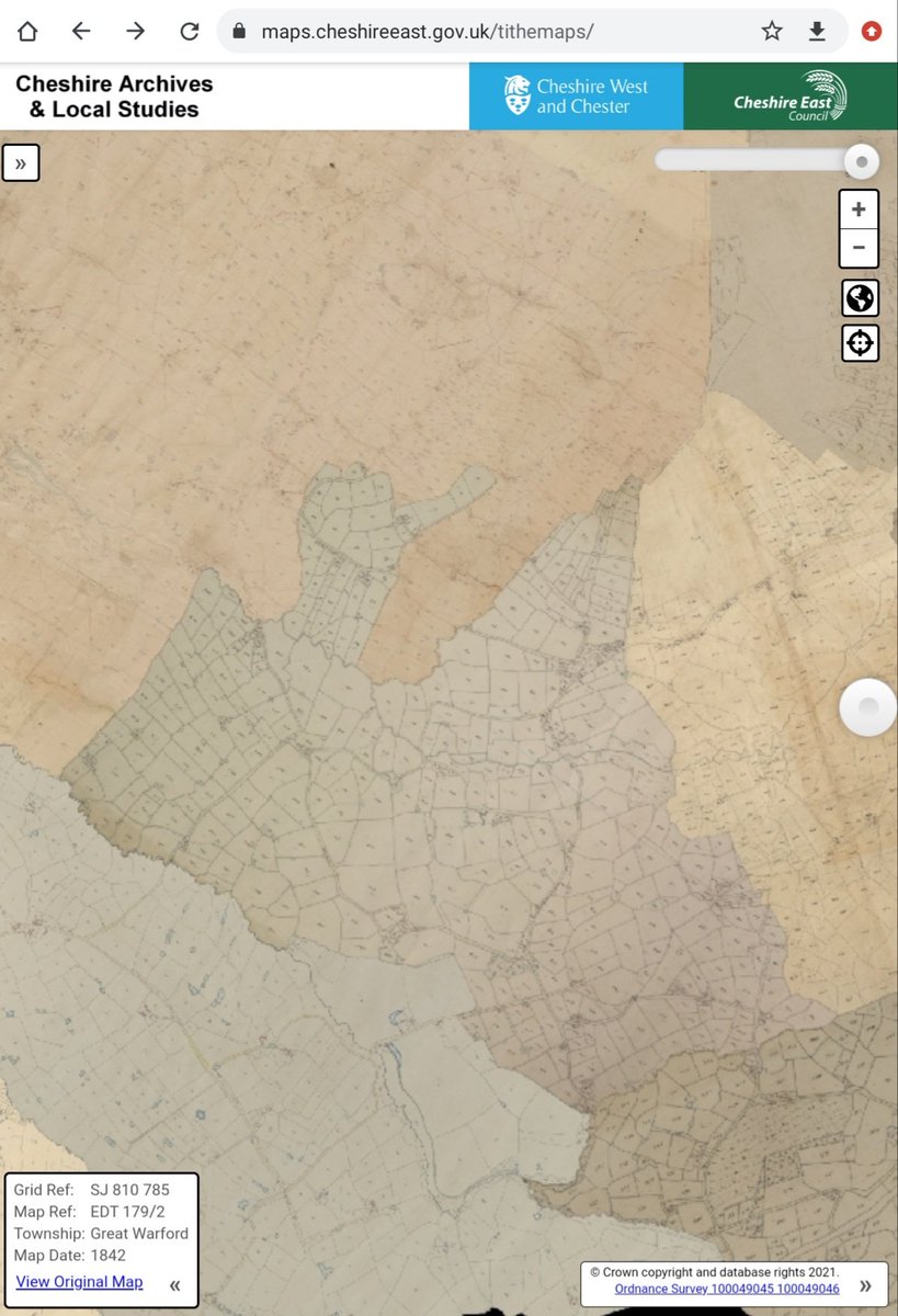 For #LocalHistoryMonth, some details you can only see from above. This is one of my faves, the outline of Great Warford Parish in #Cheshire, what shall we call them? 😀 🧙‍♂️ Map credit to the wonderful <a href="/CheshireRO/">Cheshire Archives</a>. <a href="/BALHNews/">BALH</a> <a href="/UkNatArchives/">The National Archives</a> <a href="/BLMaps/">Map Library</a>