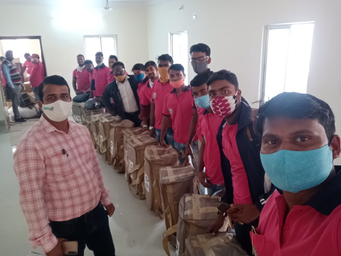 Disaster Responder kits supplied to 200 nos of Apada  Mitra of the District for disaster related community awareness and for assisting administration in rescue and relief operation.