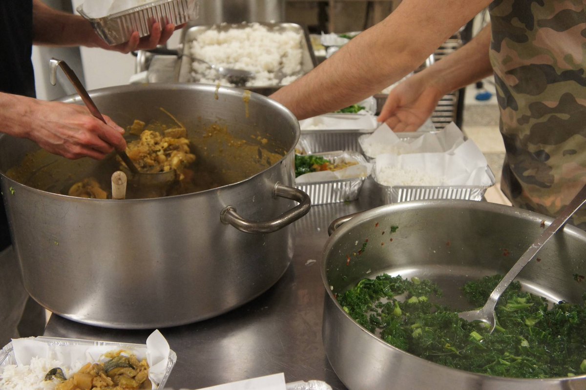Our chefs are busy even at the weekend cooking free meals for distribution..<a href="/TheFoodPhone/">The Food Phone</a> goes live tomorrow so next week looks even busier!