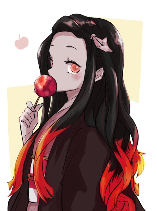 しぶさんがTwitterに投稿した竈門禰豆子(鬼滅の刃)のイラスト。