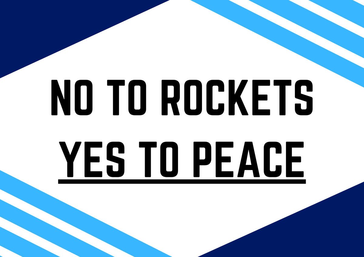 BoardofDeputies's tweet photo. Please join our community-wide campaign TODAY from 10am to 12noon #NoToRocketsYesToPeace https://t.co/2DNrFa0ItW