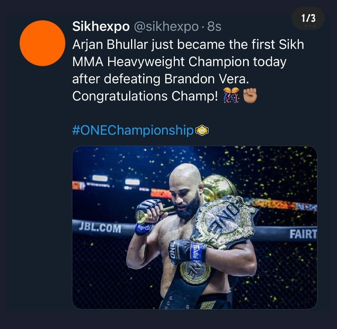 Arjan Bhullar makes history by being the first Indian fighter from #SikhCommunity by winning MMA  heavyweight world championship competition. #arjansinghbhullar #MMA
#किसानों_से_भारत
#FarmersProtest
