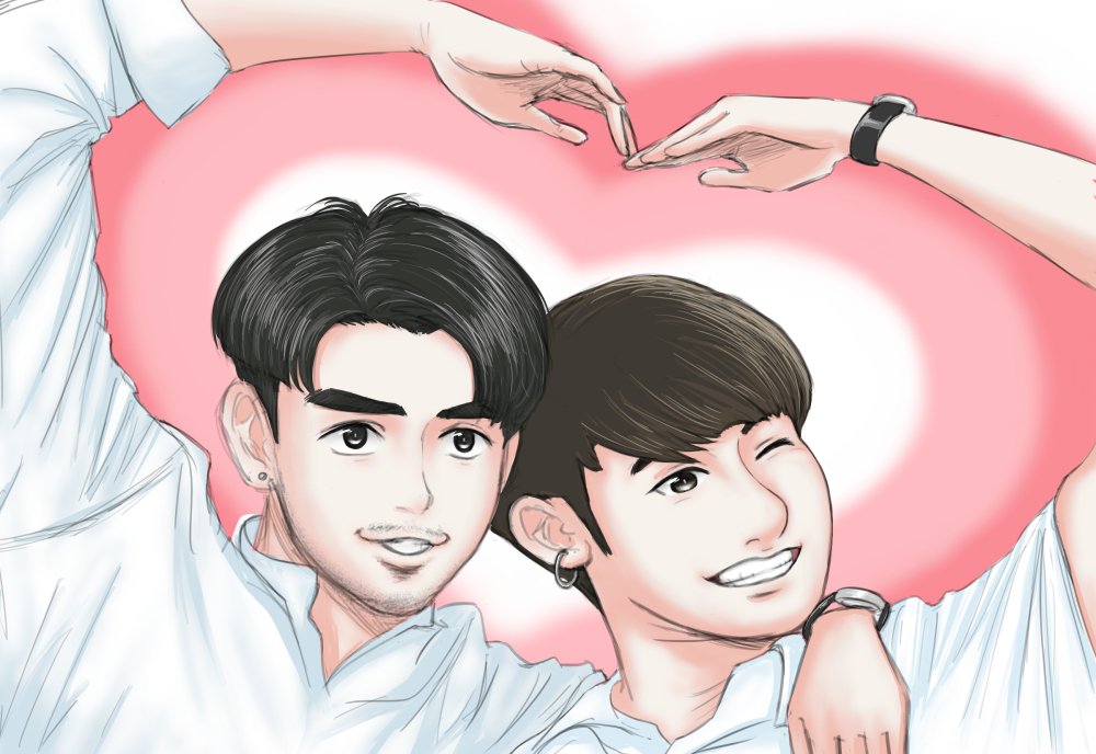 jim_tk_2233's tweet image. とんちょ見終わったので、2人のイラストを描きました～。
…トンチョンちゃうんかい！ってツッコミはなしでw
だってあいないの方が萌えたし癒されたんだもん☺️
#MikeToptap #AiNai #AiNhai
#TonhonChonlatee