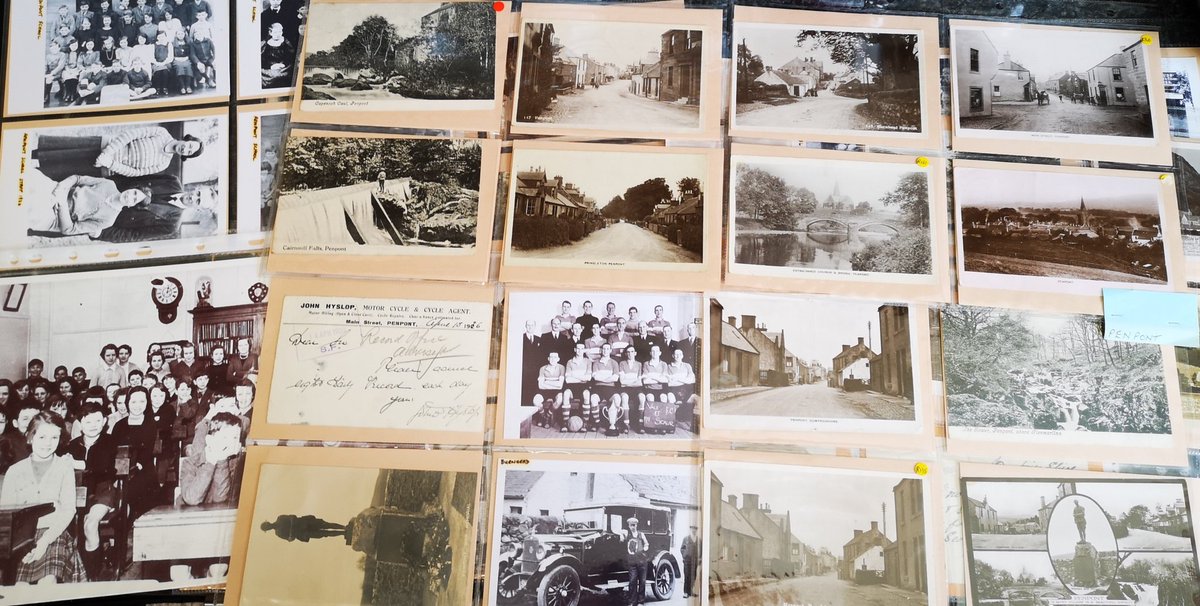 A very generous donation of old postcards and school photographs this week from Gill Pearcey in Dumfries. Gill's late husband Alan was an avid collector over many years of old images of D&amp;G villages and we received part of Alan's collection covering our KPT area. Thankyou Gill 🤗