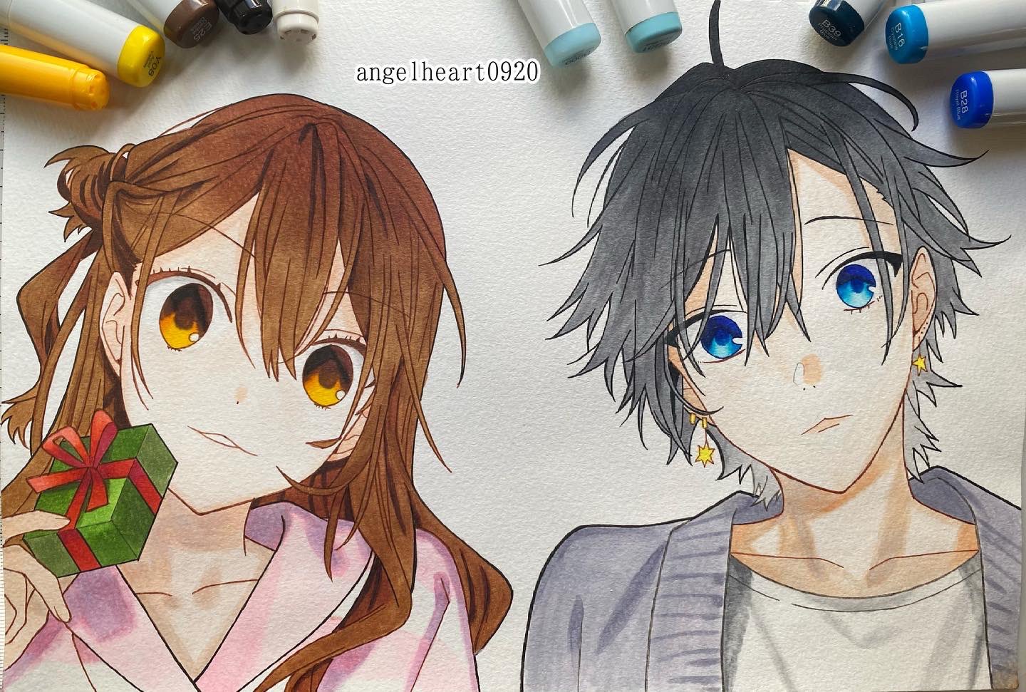 Marina アニメ見て面白かったので 描いてみました 宮村くんのギャップにやられた W ホリミヤ コピック コピックイラスト アナログイラスト T Co Bnsfuevobc Twitter