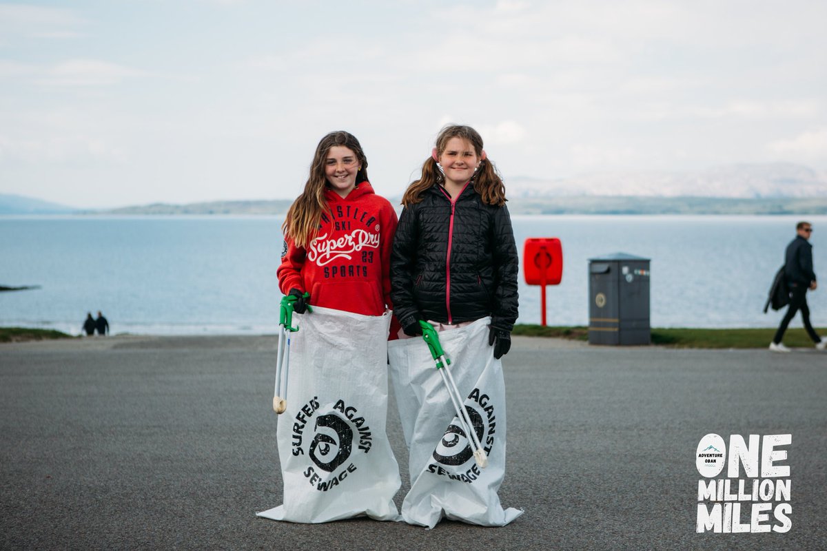 Always remember to rigorously test your litter-picking kit prior to use by conducting a very serious sack race - here’s Breagh and Erin showing us how it’s done. What a day we had yesterday, kicking off the first Adventure Oban beach clean across 4 main sites in and around town.