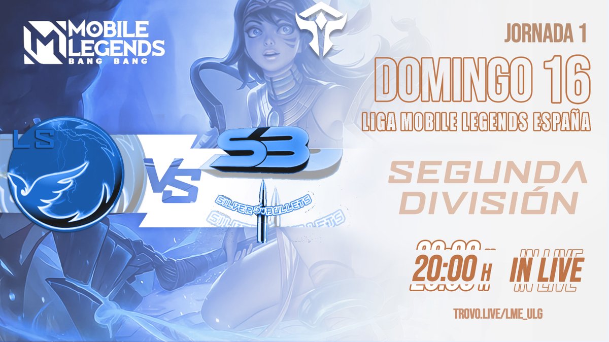 MLBB_uLeagues's tweet photo. ♦️Primera Jornada de la Segunda División. 

🔊HOY A LAS 20:00, #LosSuicidas VS #SilverBullets

🎙️@vaziyoli
 
✌️Realizador:  #Cantimploras

📺 https://t.co/C3YUY6dz5u https://t.co/lAdYAmGg7d