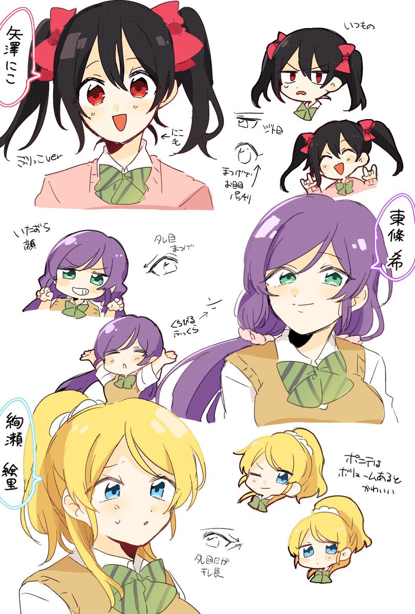 μ'sの個人的描き分け 