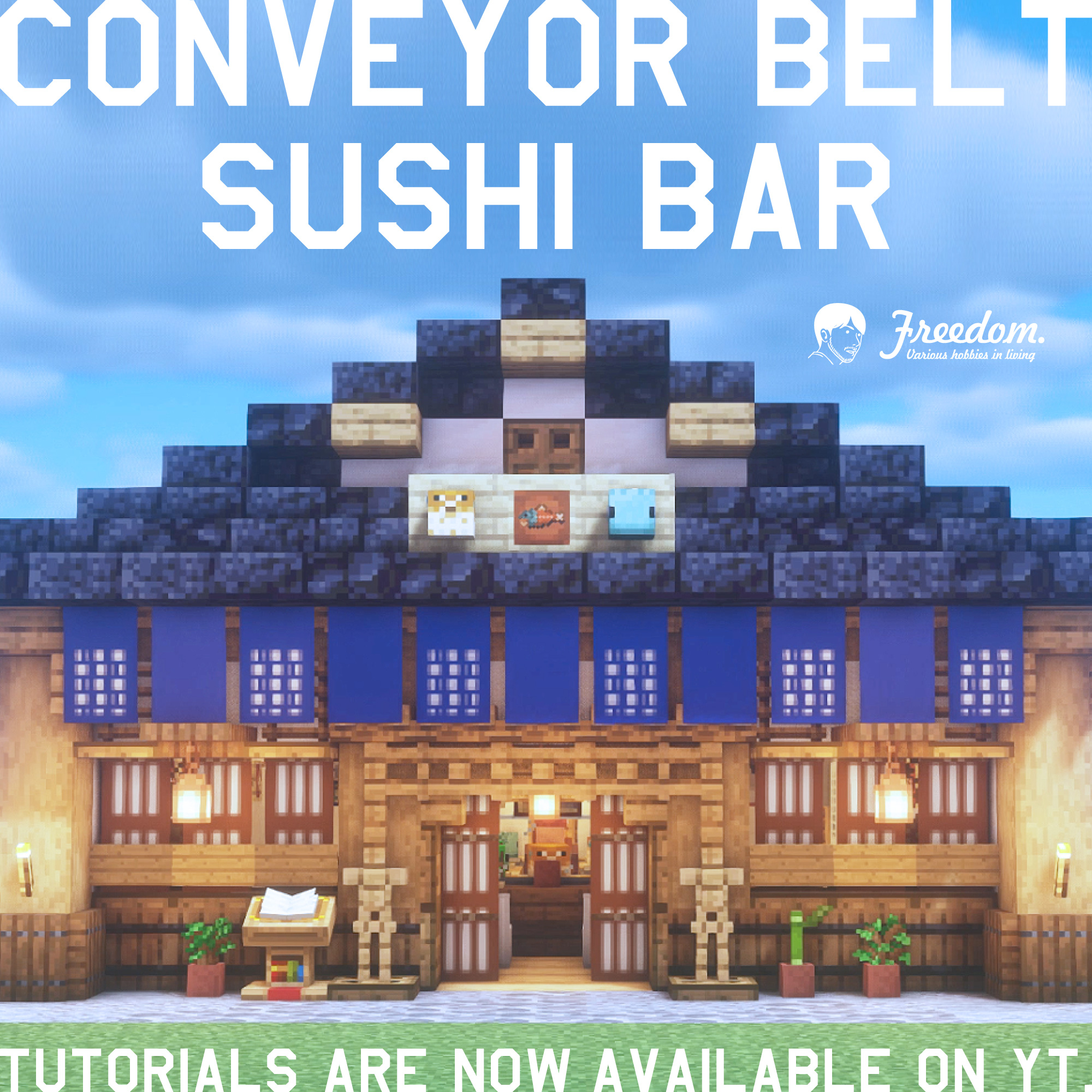 Freedom 在 Twitter 上 Conveyor Belt Sushi Bar Tutorial Video Up T Co Inipr4a3ub マイクラ マインクラフト Minecraft Minecraft建築コミュ Minecraftbuild Architect Interior Tutorial 建築 Base バニラ建築学部 Vanilla 店 Shop 和風