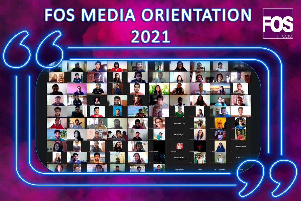 FOSMediaR's tweet image. We warmly welcome our beloved freshers to the exclusive family of FOS Media. Here&apos;s thanking everyone who joined our first-ever online orientation program. Prepare for a journey of value and memories of a lifetime. 💜

#FOSMedia