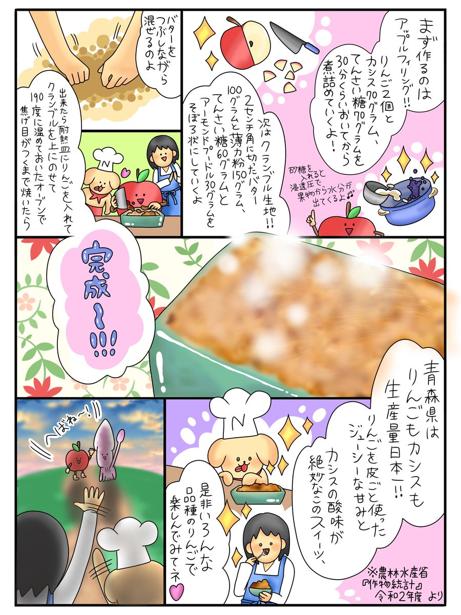 ট ইট র かなぶー 絵を描くぞ Nagisanaoko さんの レシピ 漫画 第3弾 青森県といえばやっぱり りんご なのでりんごのお菓子はいっぱい作られてるけど クランブルはこの度知りました 美味しそう 漫画が読めるハッシュタグ