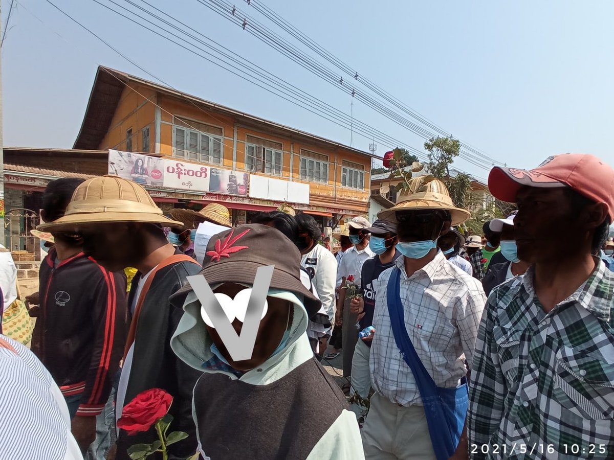 In He Hoe, people who do not want the military dictatorship staged a "Japu doesn't deserve to sit on the throne" strike today (May 16). #WhatsHappeningInMyanmar #MilkTeaAlliance #NoFlyZoneInMyanmar #May16Coup #HumansAreNotShields
