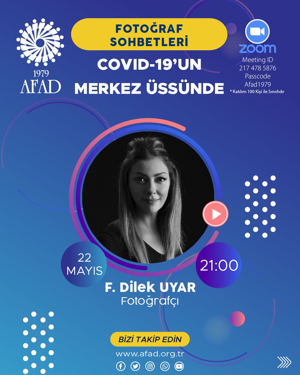 Adana Fotoğraf Amatörleri Derneği olarak, başlamış olduğumuz online söyleşilerimize ara vermeden devam ediyoruz.