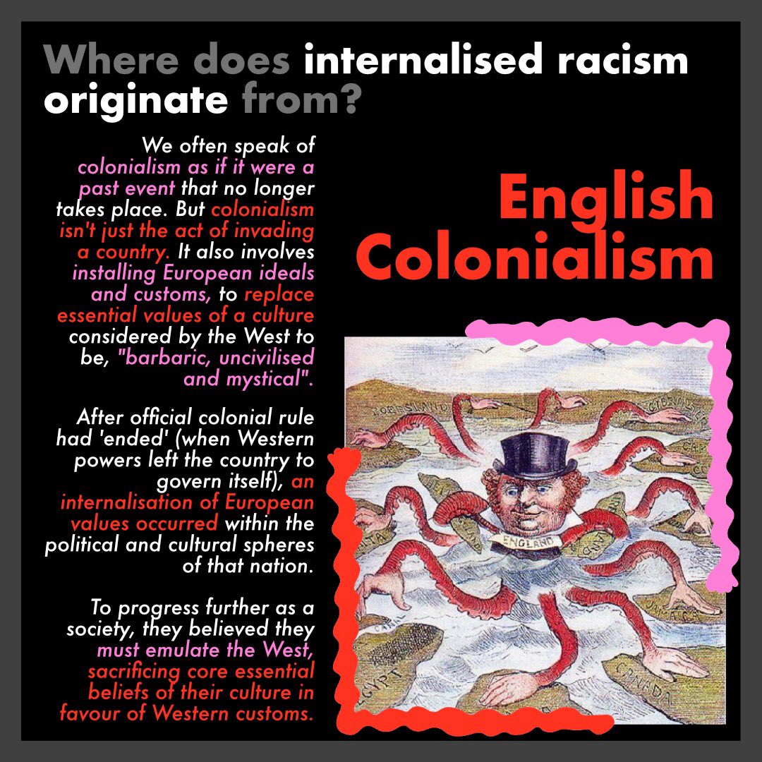 Our editor, writes on the origins of internalised racism and the effect British Colonialism has had on ethnic minorities in England. Written by Haider Samsara on COSY. #colonialism  #decolonize #racism