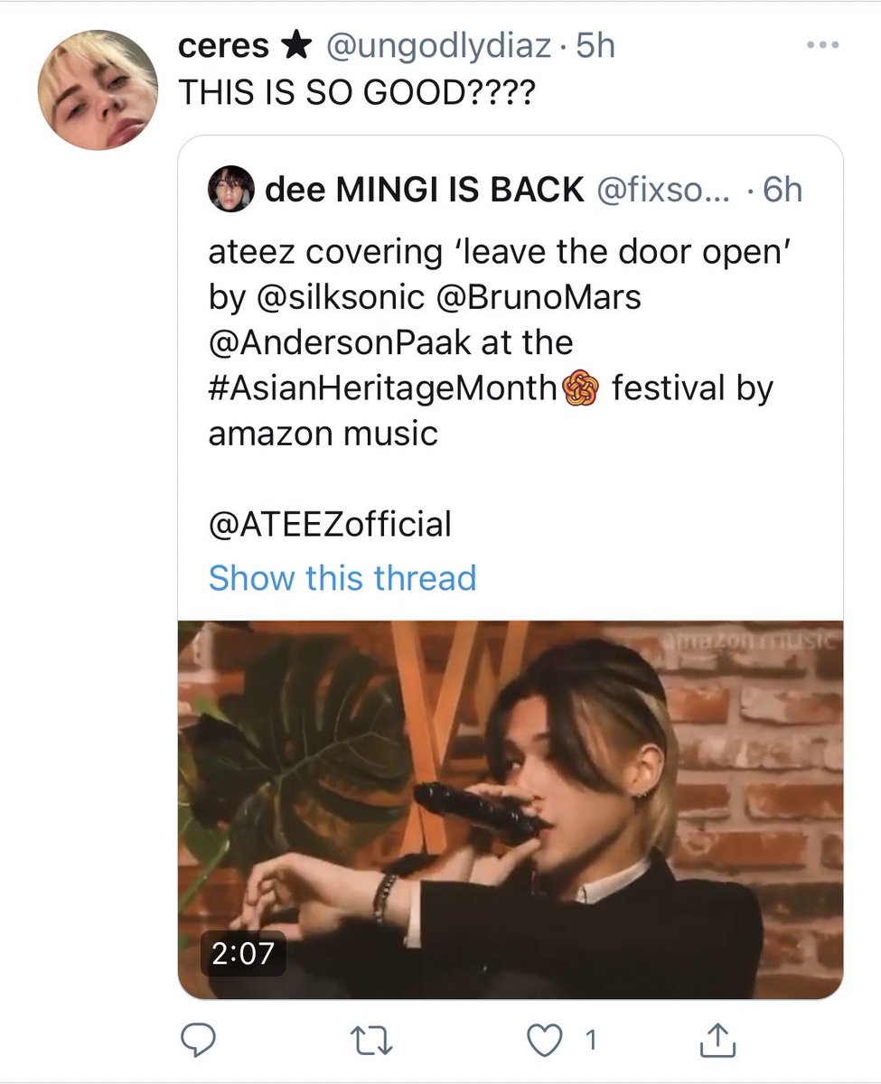 azfxon's tweet photo. small thread of the sweet comments i have come across from non atiny on the ‘leave the door open’ cover by ateez <3 https://t.co/vxPTzR5pUm