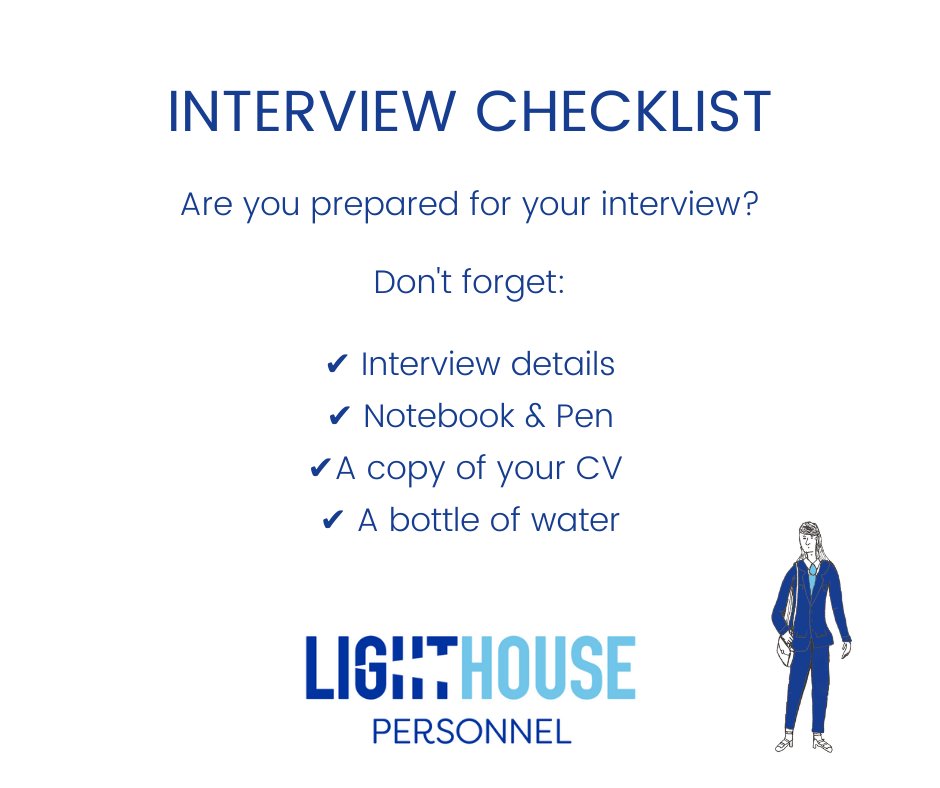 LHPersonnel's tweet image. Are you all set for your interview? Here is our interview checklist to make sure you have everything you need.

Good Luck!

#followthelight #interviewchecklist #recruitment