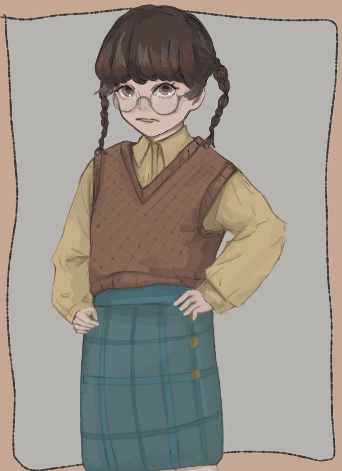 からき こんな女の子がいたらいいなっていうイラスト メガネなしも可愛い イラスト 創作