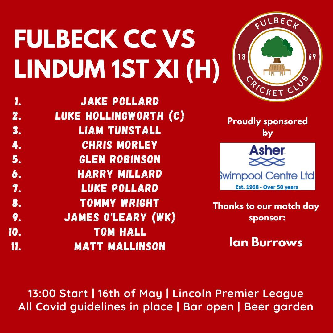 Team for today! Providing the bad weather stays away #fulbeckcc #upthebeck